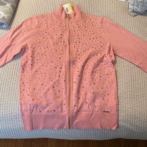 Pink zip up sweater